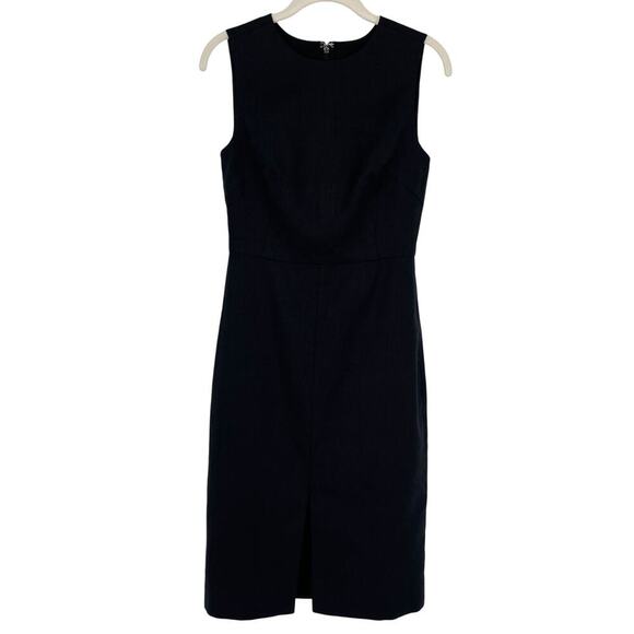 J.Crew High Neck Sheath Dress in Stretch Linen Blend Black Size 0 NEW with tags! - Picture 2 of 9